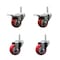 Service Caster 3 Inch Red Polyurethane Swivel 34 Inch Threaded Stem Caster Set 2 Total Lock Brakes SCC-TSTTL20S314-PPUB-RED-34212-2-S-2 - alternate 1
